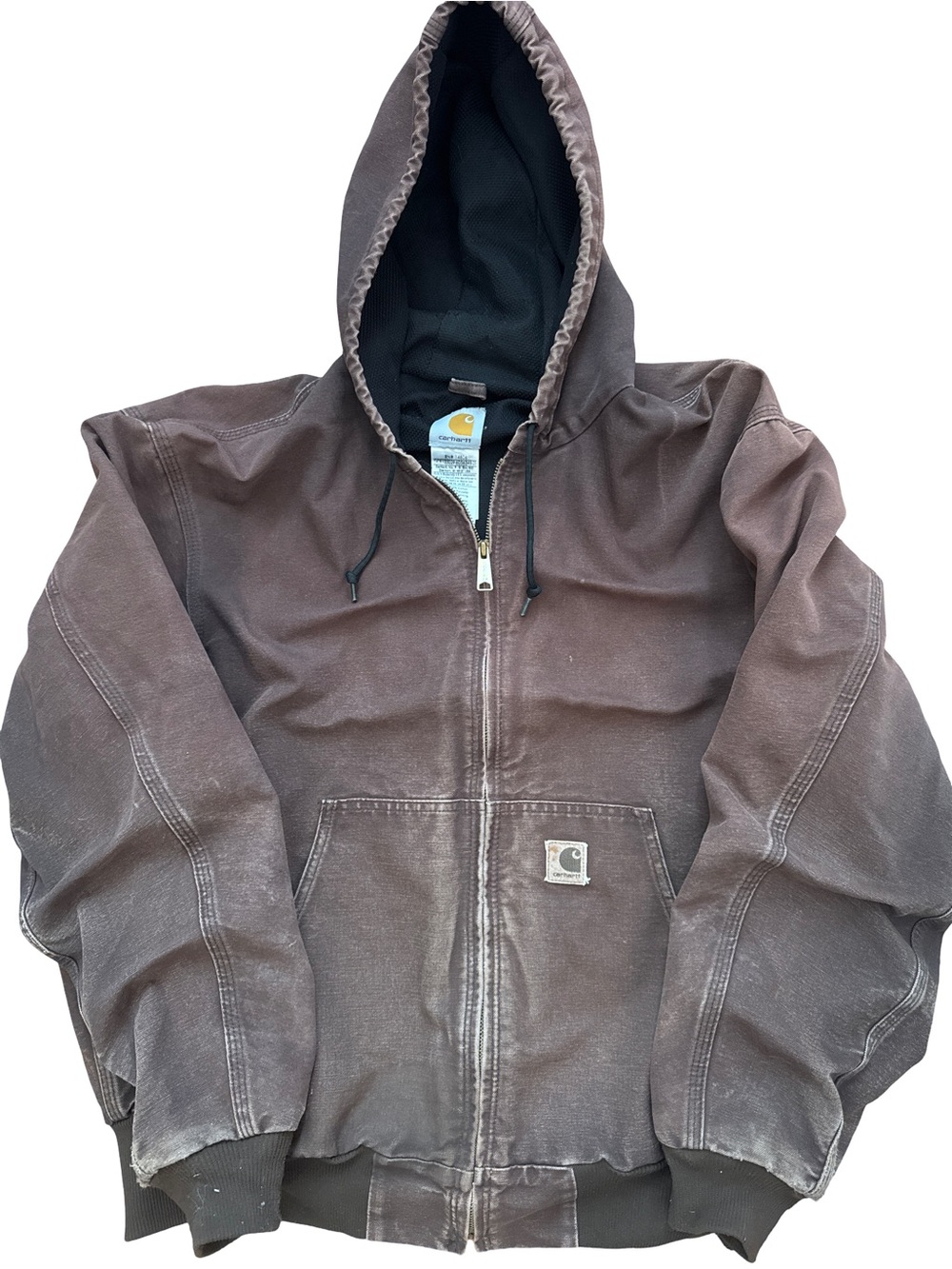 Vintage Carhartt Jacket Men’s XL J208 DKB Brown Faded Worn Grunge Work Utility